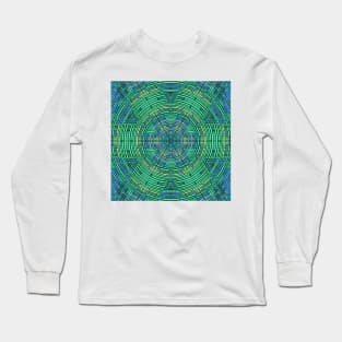 Weave Mandala Blue and Green Long Sleeve T-Shirt